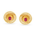 Spellbinding 18 Karat Yellow Gold Circular Studs,,hi-res image number null