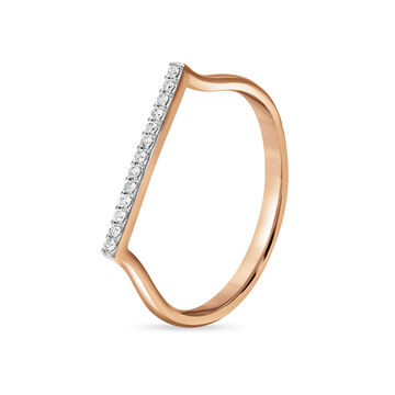 18 KT Rose Gold Minimal Diamond Ring
