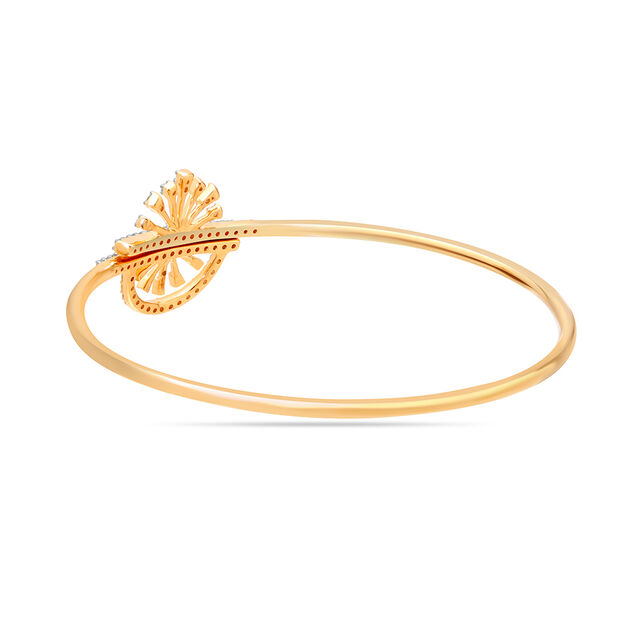 14 KT Yellow Gold Elegant Overlapping Bangle,,hi-res image number null