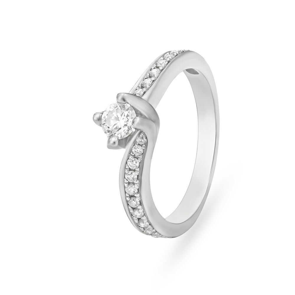 Dainty Platinum and Diamond Ring