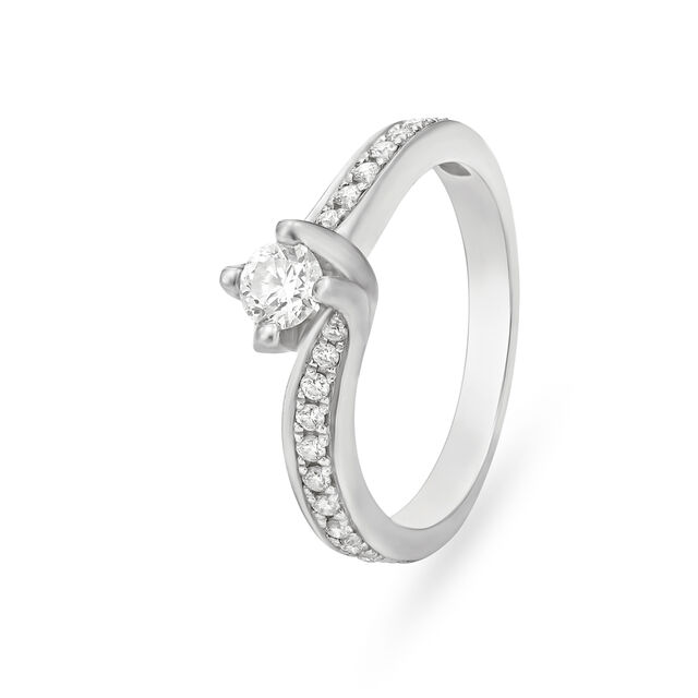 Gleaming Platinum and Diamond Ring,,hi-res image number null