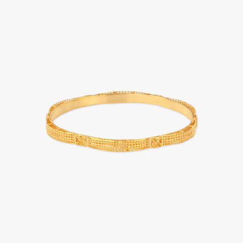 Linear Bloom Gold Bangle