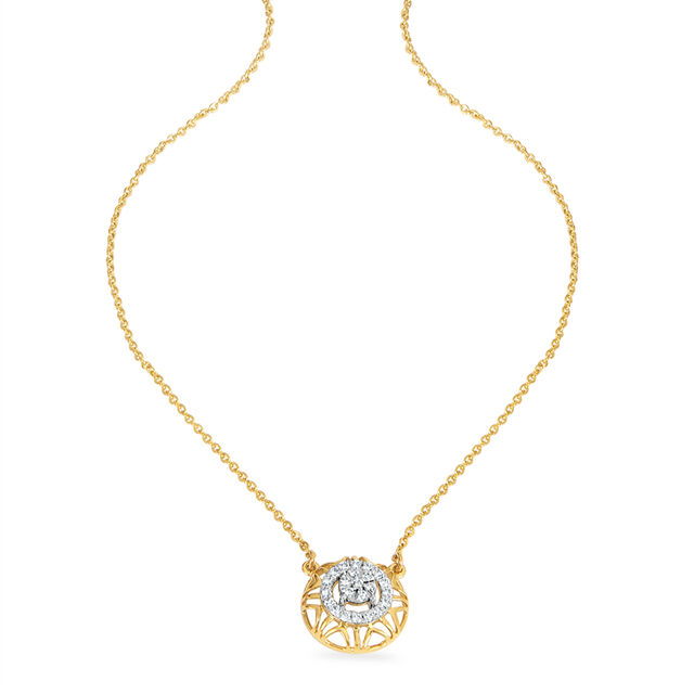 14KT Yellow Gold Concentric Dreams Diamond Pendant with Chain,,hi-res image number null