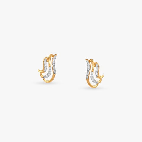 Infinite Wave Diamond Stud Earrings