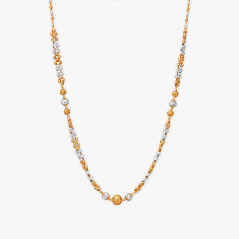 Dual-Tone Beaded Gold Necklace Set