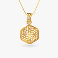 Hexagonal Pendant and Earrings Set,,hi-res image number null