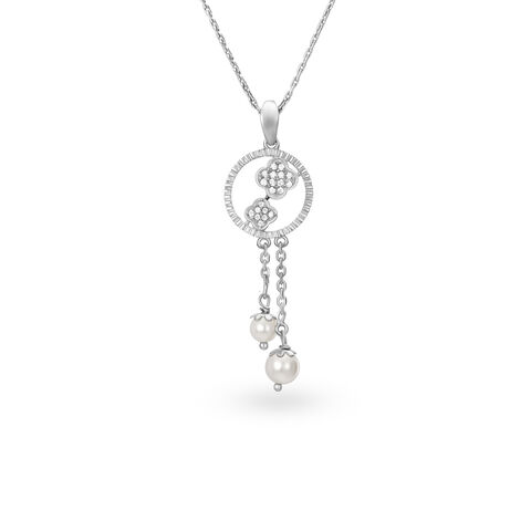 Pearl Drape Silver Pendant