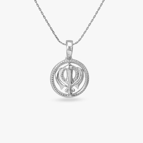 Twisted Khanda Silver Pendant