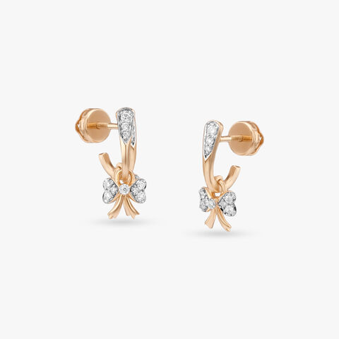 Fairy Knot Diamond Hoop Earrings for Kids