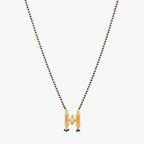 Cylindrical Charm Gold Mangalsutra