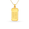 Five Stripe Carved Gold Pendant For Men,,hi-res image number null