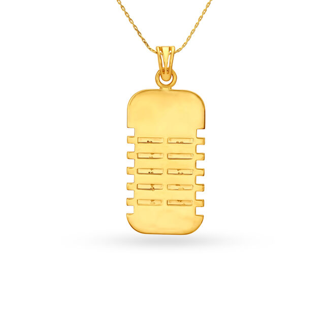 Five Stripe Carved Gold Pendant For Men,,hi-res image number null