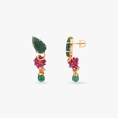 Berry Drift Gold Drop Earrings