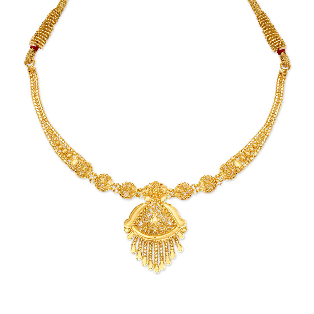 Tanishq gold necklace with price hot sale