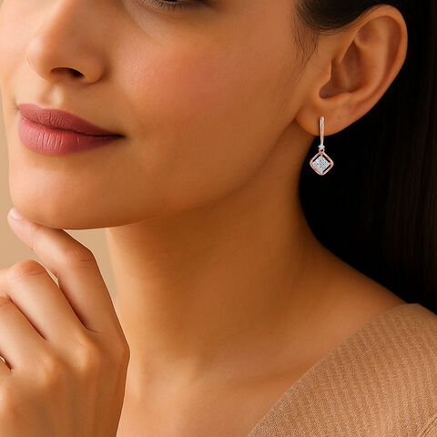 Gleam Frame Diamond Drop Earrings