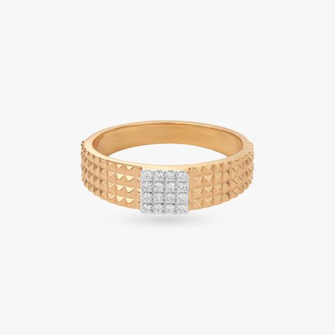 Sculpted Grid Diamond Ring For Men