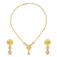 Demure Pendant with Chain and Earrings Set with Un-cut Diamonds,,hi-res image number null