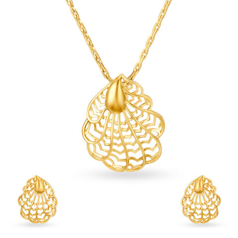 Elegant Gold Peacock Pendant and Earrings Set