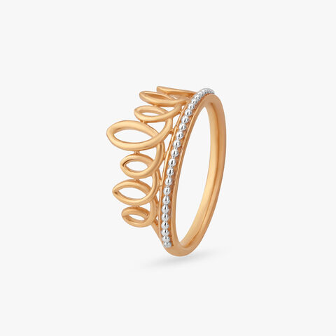 Beaded Tiara Gold Ring