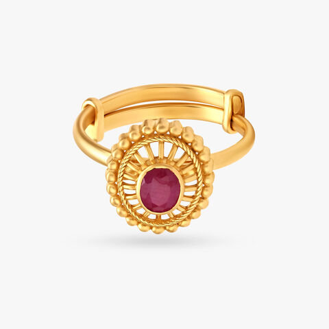 Traditional Floral Ruby Ring
