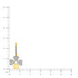 14KT Yellow Gold Diamond Drop Earrings With Floral Design,,hi-res image number null