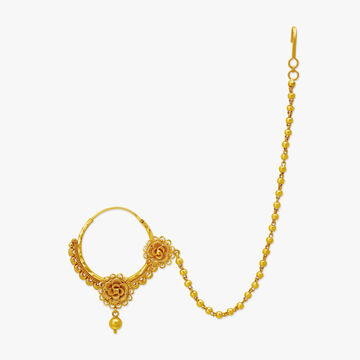 Fancy Gold Nose Pin for the Indian Bride