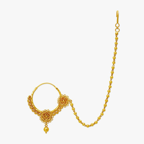 Fancy Gold Nose Pin for the Indian Bride