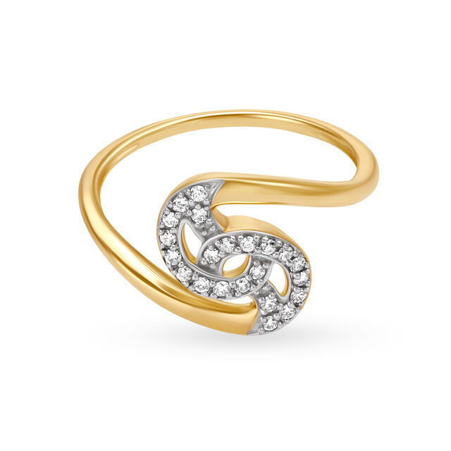 Fancy Contemporary Gold and Diamond Finger Ring,,hi-res image number null