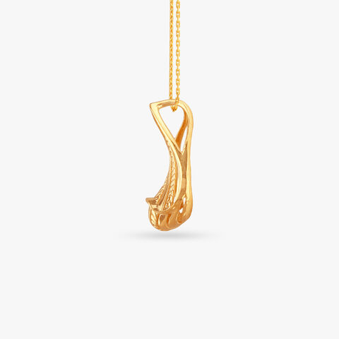 Sunstripe Teardrop Gold Pendant