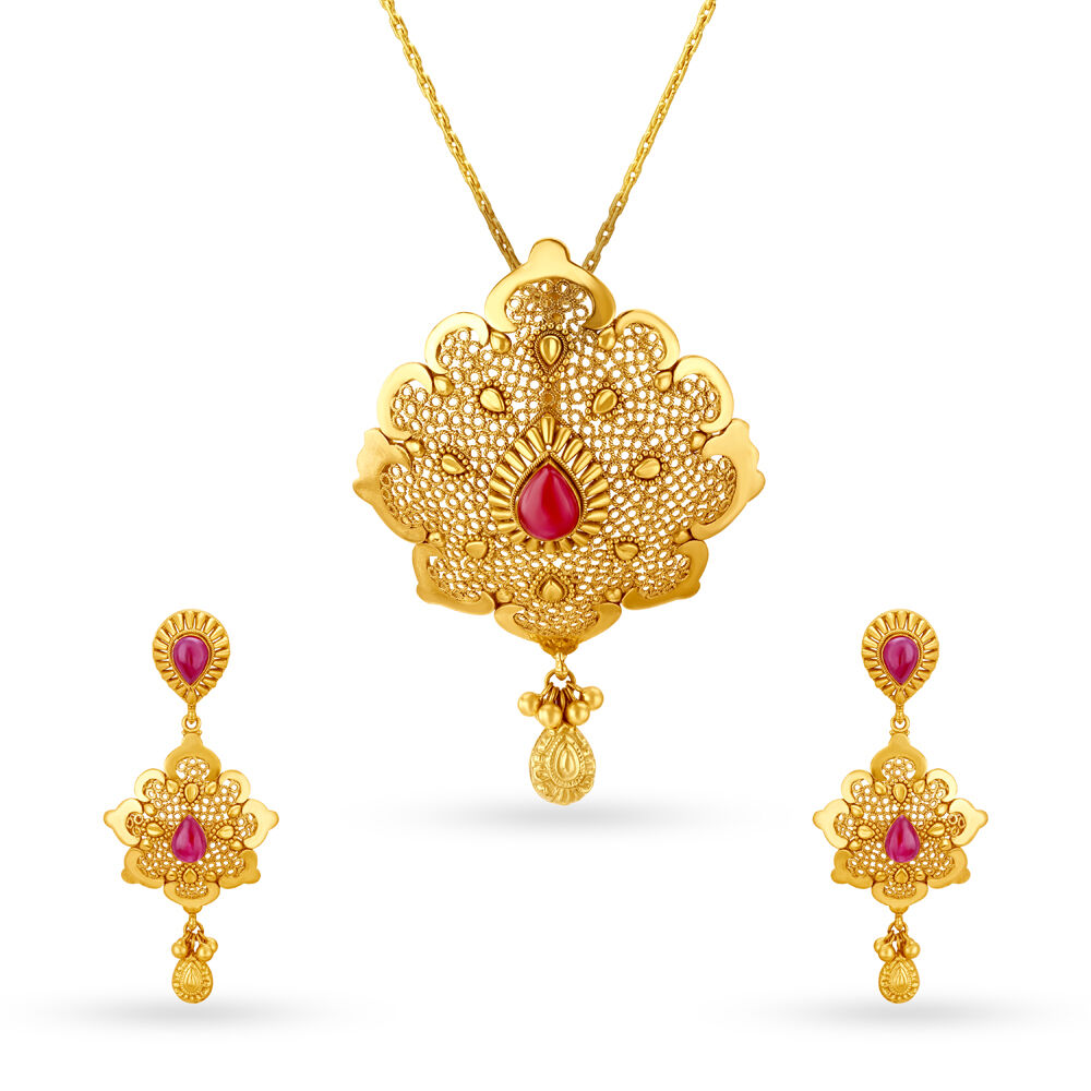 Tanishq antique hot sale gold pendant designs
