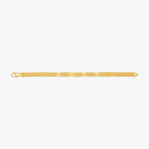 Woven Crest Gold Bracelet for Men
