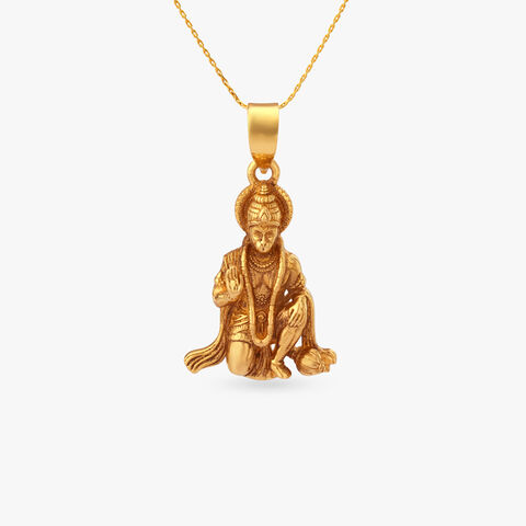Veer Hanuman Gold Pendant for Men