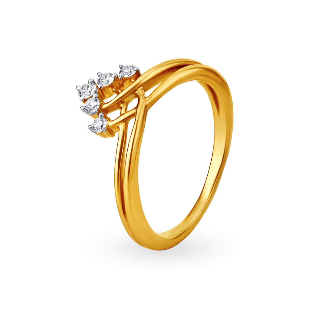 Mia by Tanishq 14 Karat Yellow Gold Playful Puzzle Diamond Puzzle Ring 14kt  Diamond Yellow Gold ring Price in India - Buy Mia by Tanishq 14 Karat  Yellow Gold Playful Puzzle Diamond