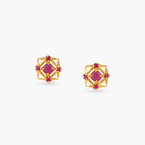 Modern Frame Stud Earrings