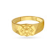Rhombic Carved Gold Finger Ring For Men,,hi-res image number null
