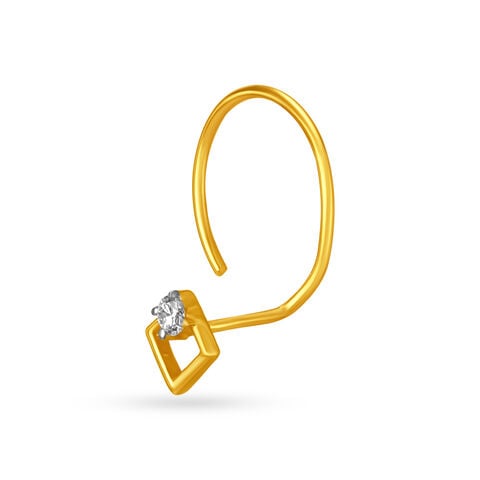 Charming Single Stone Diamond Nose Pin