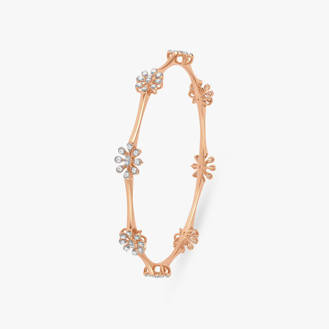Floral Charm Diamond Bangle