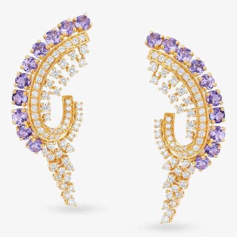 Imperial Iris Diamond Stud Earrings