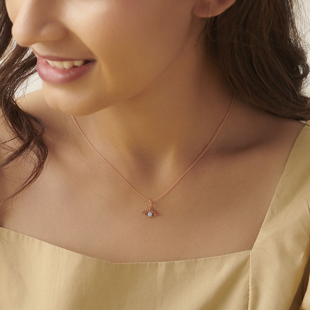 Lovely Eyes Diamond Pendant with Chain