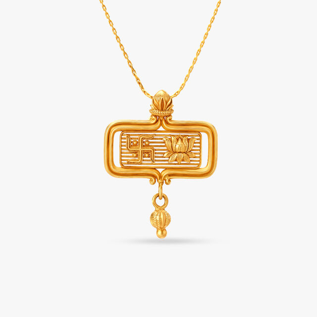 Auspisious Kalash and Swastika Pendant,,hi-res image number null