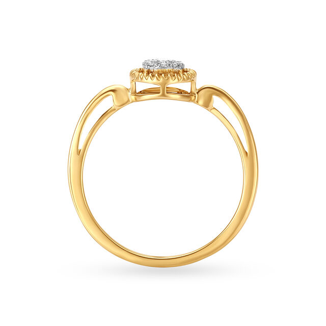 14KT Yellow Gold Diamond Finger Ring,,hi-res image number null