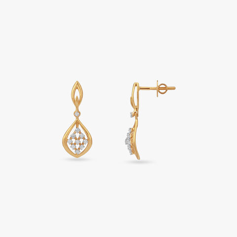 Elegant Weave Diamond Drop Earrings