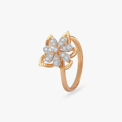Sparkling Petal Diamond Ring