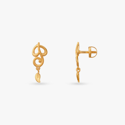 Happy Twirl Gold Drop Earrings for Kids