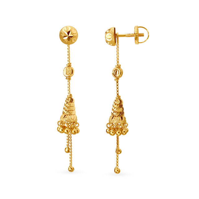 Delicate 22 Karat Yellow Gold Beaded Drops,,hi-res image number null