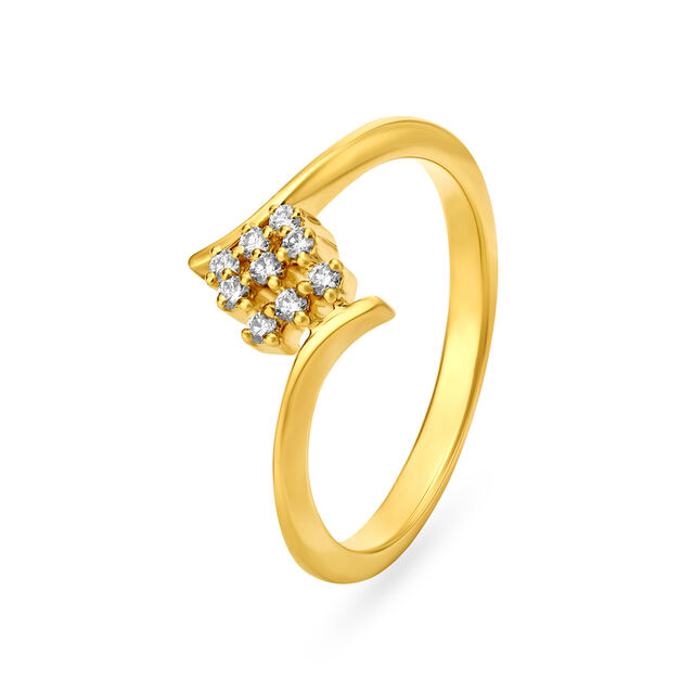 Seraphic 18 Karat Yellow Gold And Diamond Finger Ring,,hi-res image number null