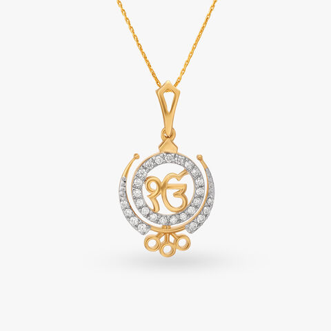 Sacred Statement Ik Onkar Diamond Pendant