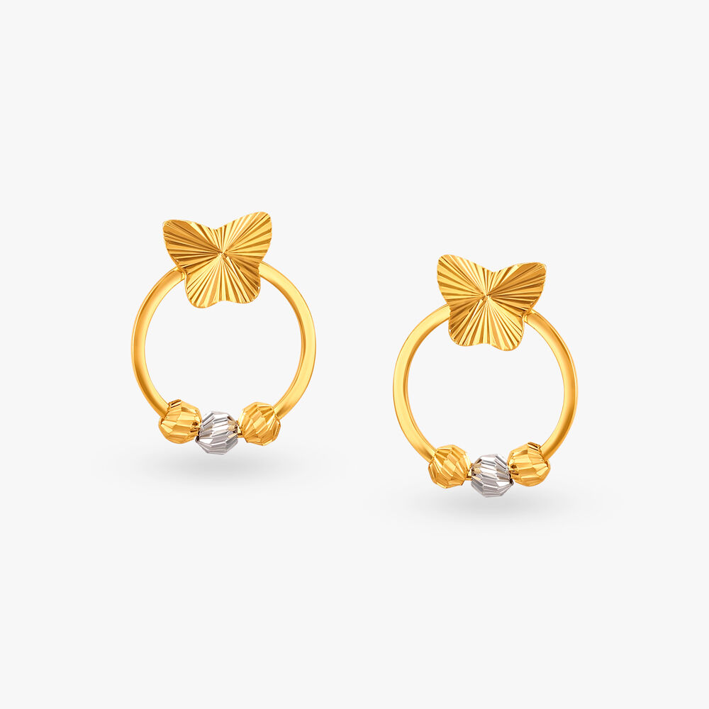 Butterfly Bliss Gold Drop Earrings Tanishq Online Store