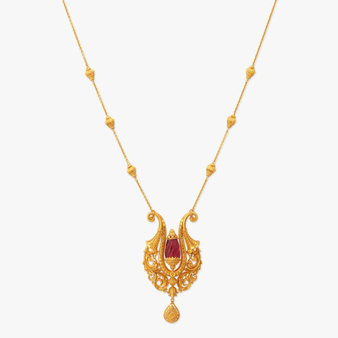 Crimson Dawn Gold Necklace Set