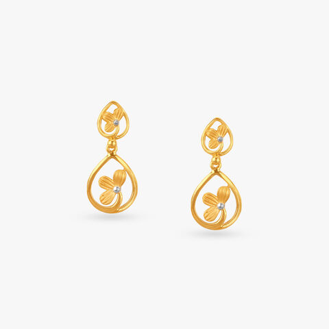 Bloom Teardrop Gold Drop Earrings
